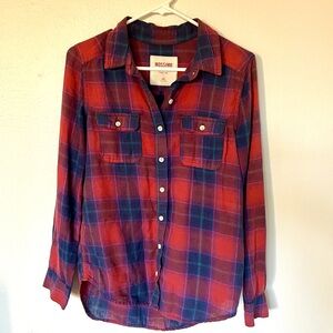 Mossimo Red and Blue Plaid Shirt